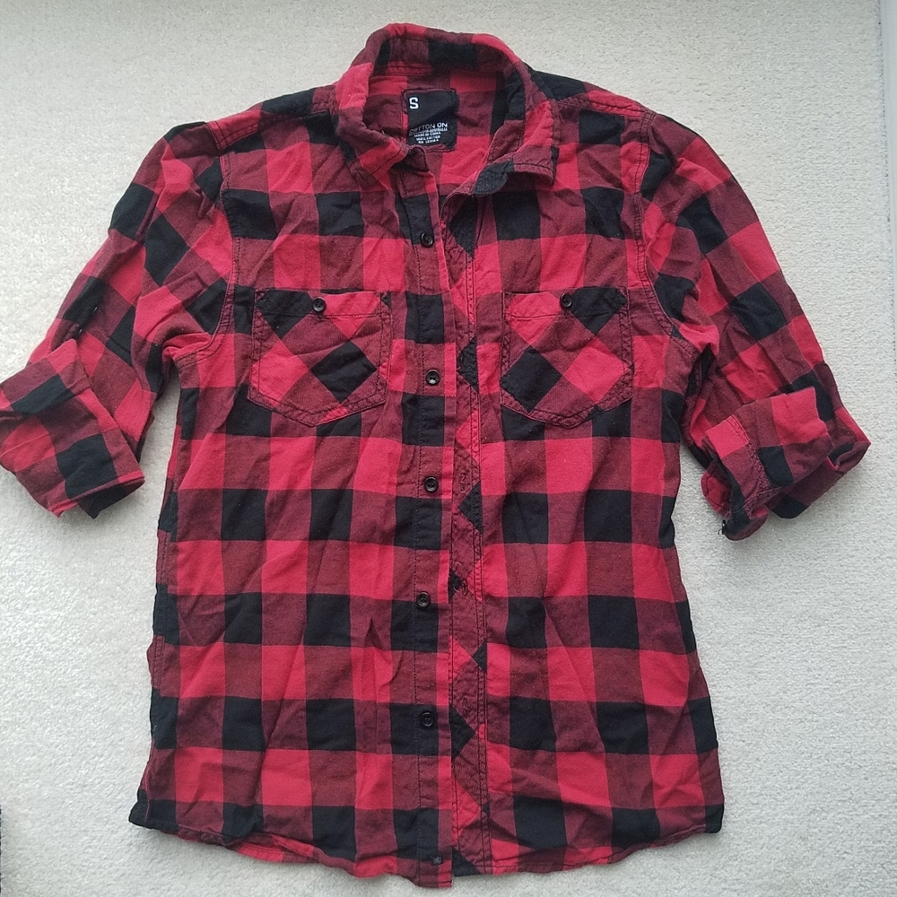 Buffalo Check Red Black Plaid Shirt Long Sleeve